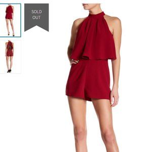 Lovers + Friends Red Halter Sleeveless Red Romper